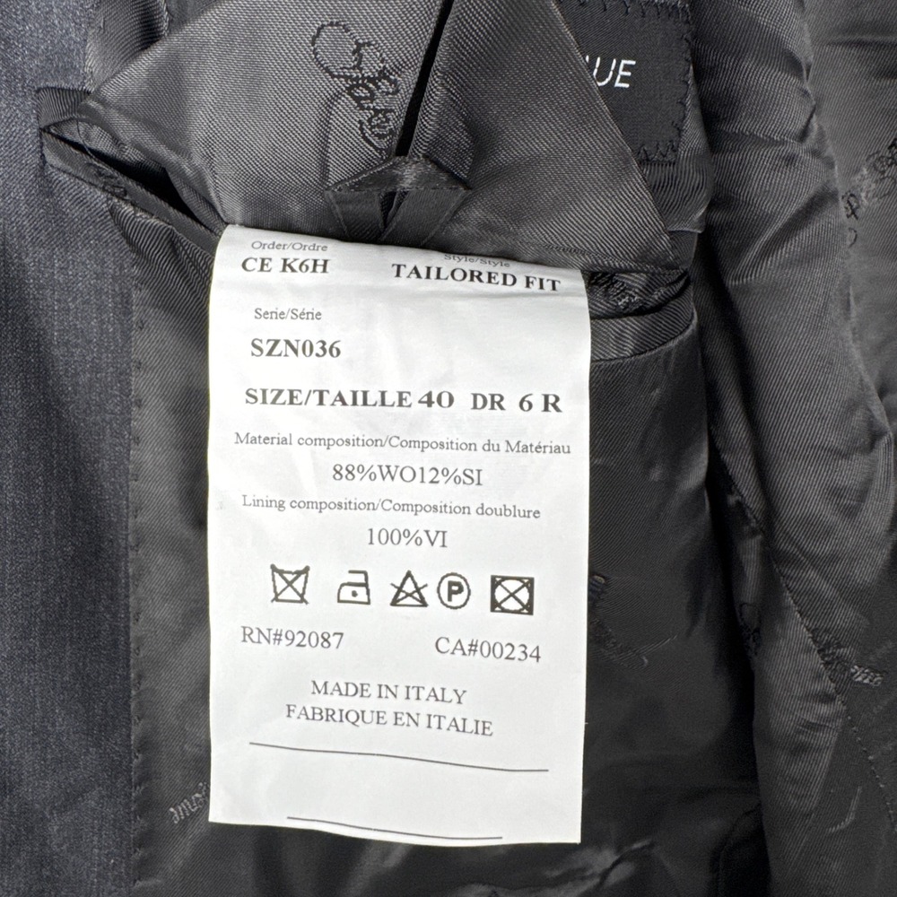 Saks Fifth Avenue Ermenegildo Zegna Wool Silk Blazer 40R Charcoal Made in Italy - Picture 3 of 11